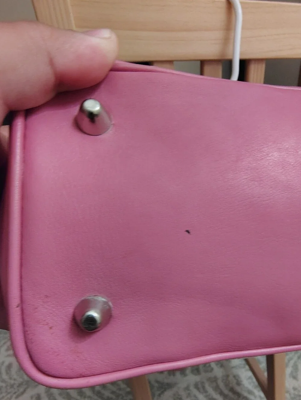 Coach Pink Shoulder Bag with White Trim and Buckle Detail.